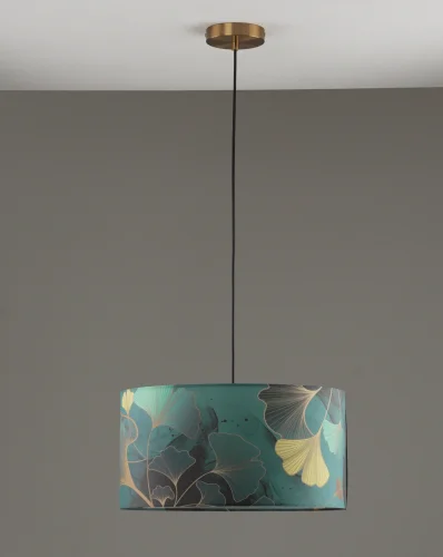 Светильник подвесной Gingko V11511-3P Moderli синий разноцветный на 3 лампы, основание золотое в стиле классический современный флористика кантри цветы Светильник подвесной Gingko V11511-3P Moderli синий разноцветный на 3 лампы, основание золотое в стиле классический современный флористика кантри цветы