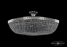 Люстра потолочная хрустальная 19113/80IV Ni Bohemia Ivele Crystal прозрачная на 10 ламп, основание никель в стиле классический sp
