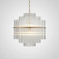 Люстра подвесная NOCTURNE D70 168486-26 ImperiumLoft прозрачная на 6 ламп, основание золотое в стиле современный 