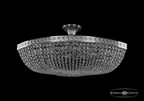 Люстра потолочная хрустальная 19113/80IV Ni Bohemia Ivele Crystal прозрачная на 10 ламп, основание никель в стиле классический sp
