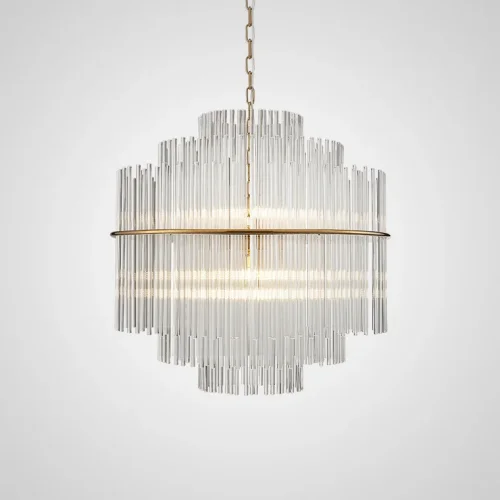 Люстра подвесная NOCTURNE D70 168486-26 ImperiumLoft прозрачная на 6 ламп, основание золотое в стиле современный Люстра подвесная NOCTURNE D70 168486-26 ImperiumLoft прозрачная на 6 ламп, основание золотое в стиле современный
