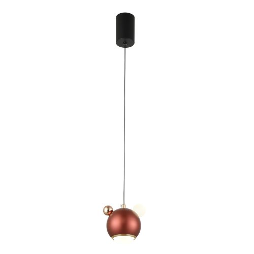 Светильник подвесной LED AMIGO SP LED RED Crystal Lux красный 1 лампа, основание чёрное в стиле современный шар фото 3