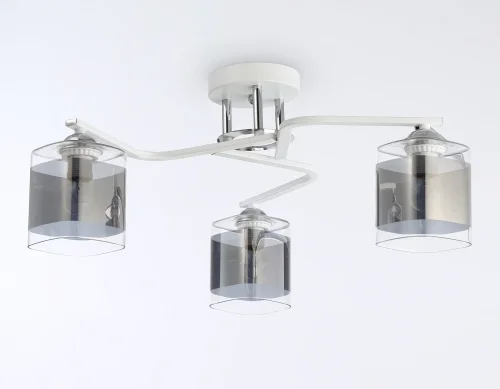 Люстра потолочная TR303217 Ambrella light серая прозрачная на 3 лампы, основание белое в стиле классический современный  фото 4