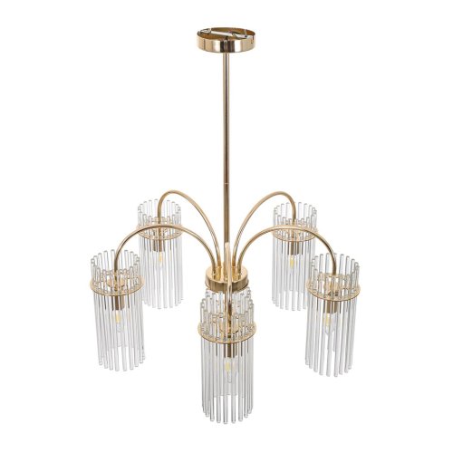 Люстра на штанге Opulenta 8413/6 Lumion прозрачная на 6 ламп, основание золотое в стиле классический фото 6 Люстра на штанге Opulenta 8413/6 Lumion прозрачная на 6 ламп, основание золотое в стиле классический фото 6