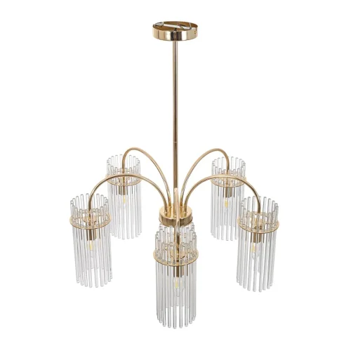 Люстра на штанге Opulenta 8413/6 Lumion прозрачная на 6 ламп, основание золотое в стиле классический фото 6