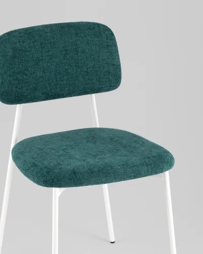 Стул Chao, темно-зеленый, белые ножки, 2шт./уп. УТ000039973 Stool Group, зелёный/рогожка, ножки/металл/белый, размеры - *780**** фото 2