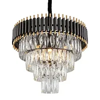 Люстра подвесная Corleone OML-69803-08 Omnilux прозрачная на 8 ламп, основание чёрное в стиле классический 