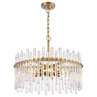 Люстра подвесная Marleen WE328.06.503 Wertmark прозрачная на 6 ламп, основание бронзовое в стиле классический 