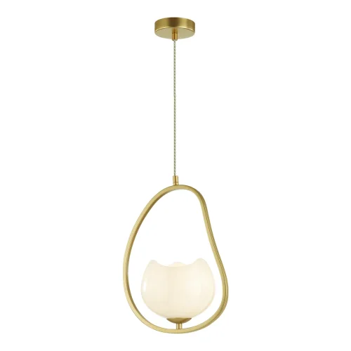 Светильник подвесной Waterlily 4873/1 Odeon Light белый 1 лампа, основание золотое в стиле модерн  фото 2