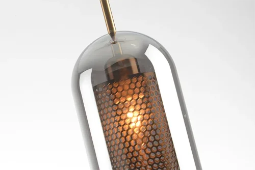 Светильник подвесной CATCH SMOKY D20 186737-23 ImperiumLoft серый 1 лампа, основание бронзовое в стиле современный минимализм  фото 14