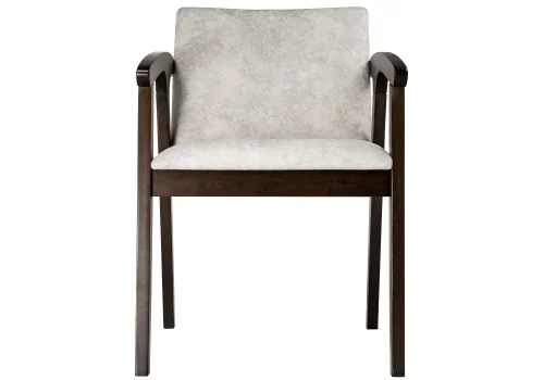 Деревянный стул Lono tobacco / light grey 11387 Woodville, серый/ткань, ножки/дерево/коричневый, размеры - ****550*610 фото 9