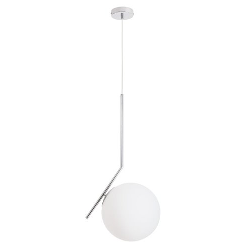 Светильник подвесной Bolla-Unica A1921SP-1CC Arte Lamp белый 1 лампа, основание хром в стиле современный шар