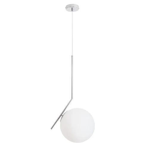 Светильник подвесной Bolla-Unica A1921SP-1CC Arte Lamp белый на 1 лампу, основание хром в стиле современный шар