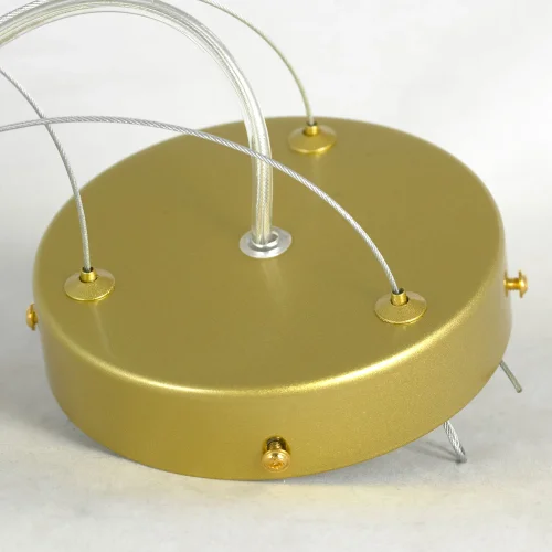Люстра подвесная LSP-8751 Lussole янтарная на 14 ламп, основание матовое золото в стиле современный шар фото 6