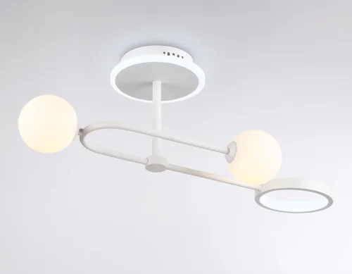 Светильник потолочный LED с пультом FL66221 Ambrella light белый 1 лампа, основание белое в стиле современный хай-тек с пультом фото 4