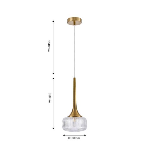Светильник подвесной Malinconia 4051-1P Favourite прозрачный 1 лампа, основание латунь в стиле современный  фото 2