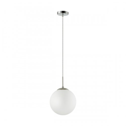 Светильник подвесной Summer 4543/1B Lumion белый 1 лампа, основание хром в стиле минимализм шар