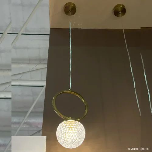 Светильник подвесной CAROLINA SP1 V1 BRASS Crystal Lux прозрачный на 1 лампу, основание латунь в стиле современный фото 4