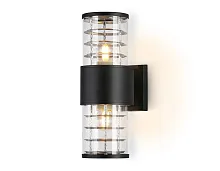 Настенный светильник ST2525 Ambrella light уличный IP54 чёрный 2 лампы, плафон прозрачный в стиле модерн хай-тек E27