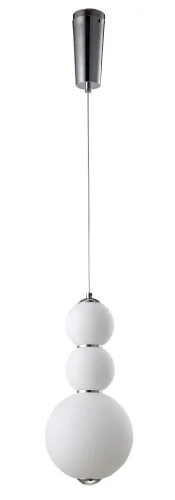 Светильник подвесной LED DESI SP3 CHROME/WHITE Crystal Lux белый на 1 лампу, основание хром в стиле современный шар