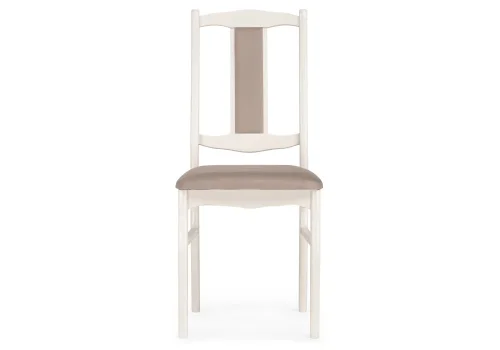 Деревянный стул Киприан бежевый / молочный 528928 Woodville, бежевый/велюр, ножки/массив березы дерево/молочный, размеры - ****420*510 фото 2