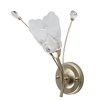Бра Подснежник 294026301 MW-Light белый 1 лампа, основание золотое матовое золото в стиле флористика 
