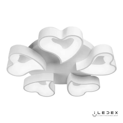 Люстра потолочная с пультом Passion S8103/5 WH iLedex белая на 1 лампу, основание чёрное в стиле хай-тек современный с пультом