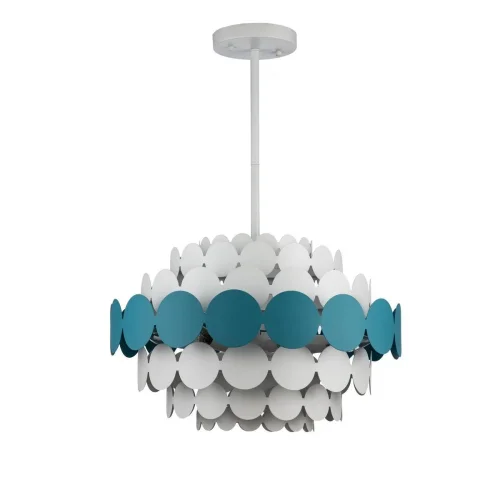 Светильник подвесной Enya V8000-6P Moderli белый на 6 ламп, основание белое в стиле скандинавский 