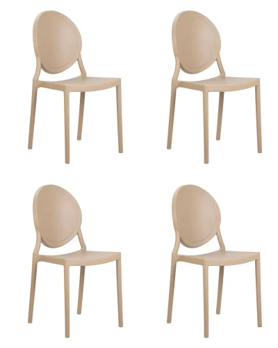 Стул обеденный набор 4 шт. SET-4 712PP-LMZL ALBERT, цвет бежевый Dobrin, /полимер, ножки/пластик/бежевый, размеры - *855***410*460