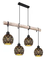 Светильник подвесной Jodie 54029-4H Globo чёрный 4 лампы, основание коричневое чёрное в стиле современный 