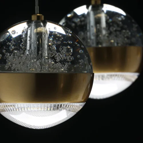 Люстра каскадная LED с пультом Капелия 730010915 DeMarkt прозрачная на 15 ламп, основание латунь в стиле хай-тек современный с пультом фото 9