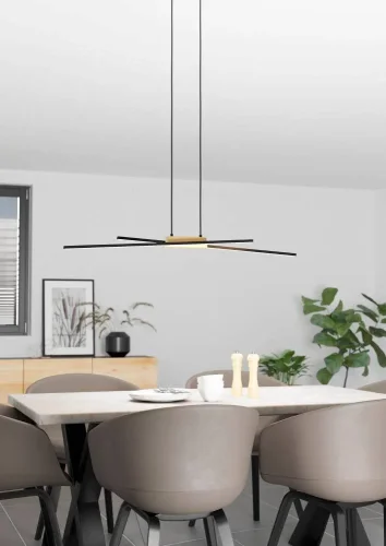 Светильник подвесной LED Panagria 900489 Eglo чёрный на 2 лампы, основание чёрное в стиле современный хай-тек фото 2