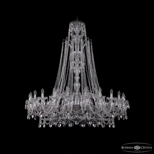 Люстра подвесная 1411/24/530/XL-163 Ni Bohemia Ivele Crystal без плафона на 24 лампы, основание никель в стиле классический sp
