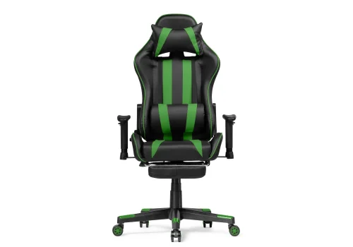 Компьютерное кресло Corvet black / green 15467 Woodville, зелёный чёрный/искусственная кожа, ножки/пластик/чёрный, размеры - *1350***540* фото 4