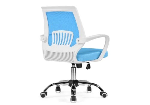 Компьютерное кресло Ergoplus blue / white 15375 Woodville, голубой/ткань, ножки/металл/хром, размеры - *940***610* фото 5