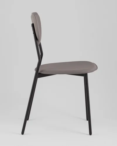 Стул обеденный Minnie, серый УТ000039222 Stool Group, серый/экокожа, ножки/металл/чёрный, размеры - ***** фото 3