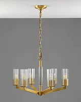 Люстра подвесная Brass V11074-6P Moderli прозрачная на 6 ламп, основание латунь в стиле современный американский 