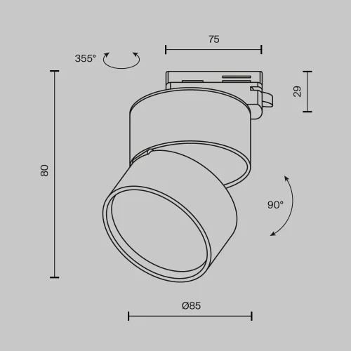 Трековый светильник Onda 4000K 12Вт 120° Single phase track system Unity TR007-1-12W4K-W-1 Maytoni белый для шинопроводов серии Single phase track system Unity белый фото 11