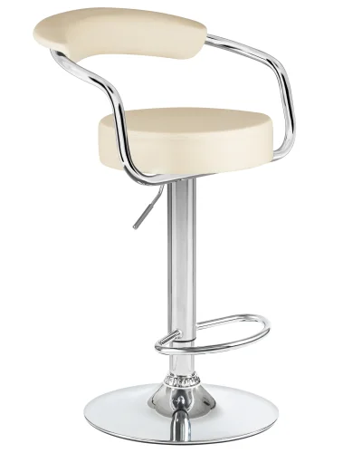 Стул барный набор 2 шт. SET-2 5013-LM MARTA, цвет сиденья кремовый, цвет основания хром Dobrin, /экокожа, ножки/металл/хром, размеры - 830*1040***520*490 фото 3 Стул барный набор 2 шт. SET-2 5013-LM MARTA, цвет сиденья кремовый, цвет основания хром Dobrin, /экокожа, ножки/металл/хром, размеры - 830*1040***520*490 фото 3