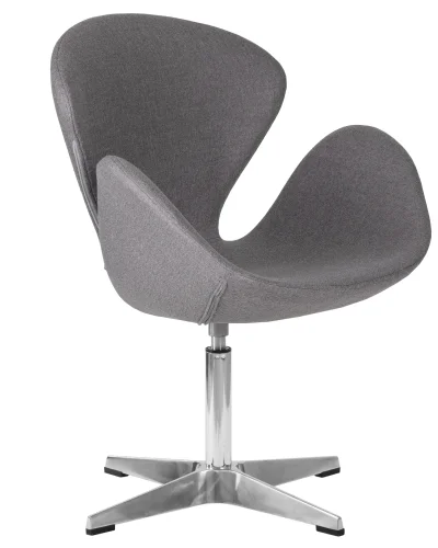 Кресло дизайнерское 69A-LMO SWAN, цвет сиденья серый (AF7), алюминиевое основание Dobrin, серый/текстиль, ножки//серый, размеры - *910***710*600 фото 2