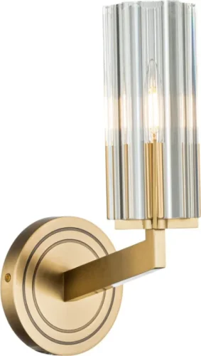 Бра Malone 6035-1 BR CL Belfast прозрачный на 1 лампу, основание латунь в стиле современный фото 2 Бра Malone 6035-1 BR CL Belfast прозрачный на 1 лампу, основание латунь в стиле современный фото 2