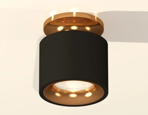 Светильник накладной Techno spot XS7511121 Ambrella light чёрный 1 лампа, основание золотое в стиле хай-тек современный круглый фото 2