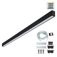 Светильник линейный светодиодный модульный с переключателем цветовой темперетуры Fatto 359605 Novotech чёрный на 1 лампу, основание чёрное в стиле современный хай-тек  Светильник линейный светодиодный модульный с переключателем цветовой темперетуры Fatto 359605 Novotech чёрный на 1 лампу, основание чёрное в стиле современный хай-тек