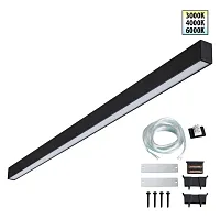 Светильник линейный светодиодный модульный с переключателем цветовой темперетуры Fatto 359605 Novotech чёрный на 1 лампу, основание чёрное в стиле современный хай-тек Светильник линейный светодиодный модульный с переключателем цветовой темперетуры Fatto 359605 Novotech чёрный на 1 лампу, основание чёрное в стиле современный хай-тек