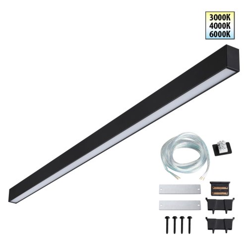 Светильник линейный светодиодный модульный с переключателем цветовой темперетуры Fatto 359605 Novotech чёрный на 1 лампу, основание чёрное в стиле современный хай-тек  Светильник линейный светодиодный модульный с переключателем цветовой темперетуры Fatto 359605 Novotech чёрный на 1 лампу, основание чёрное в стиле современный хай-тек