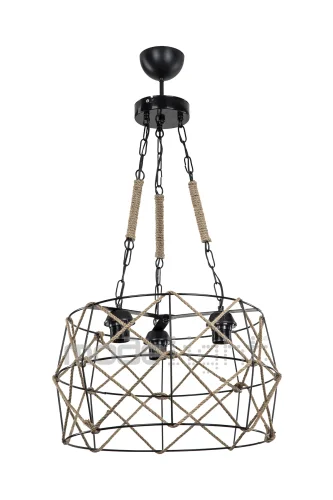Светильник подвесной Карил (Caryl) TL1647R-03BK Toplight чёрный на 3 лампы, основание чёрное в стиле кантри лофт 