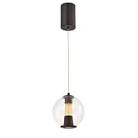 Светильник подвесной LED Boble 4550-1P Favourite прозрачный 1 лампа, основание чёрное в стиле современный 