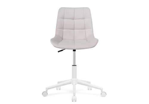 Компьютерное кресло Честер молочный / белый 572562 Woodville, молочный/велюр, ножки/металл/белый, размеры - *920***490*600 фото 3