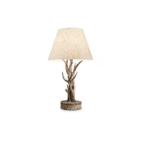 Настольная лампа CHALET TL1 Ideal Lux бежевая 1 лампа, основание коричневое смола металл в стиле кантри 