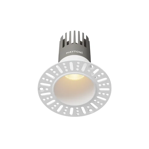 Светильник точечный LED Dip DL120-10W-3K-TRS-W Maytoni белый на 1 лампу, основание белое в стиле современный хай-тек круглый для затирки